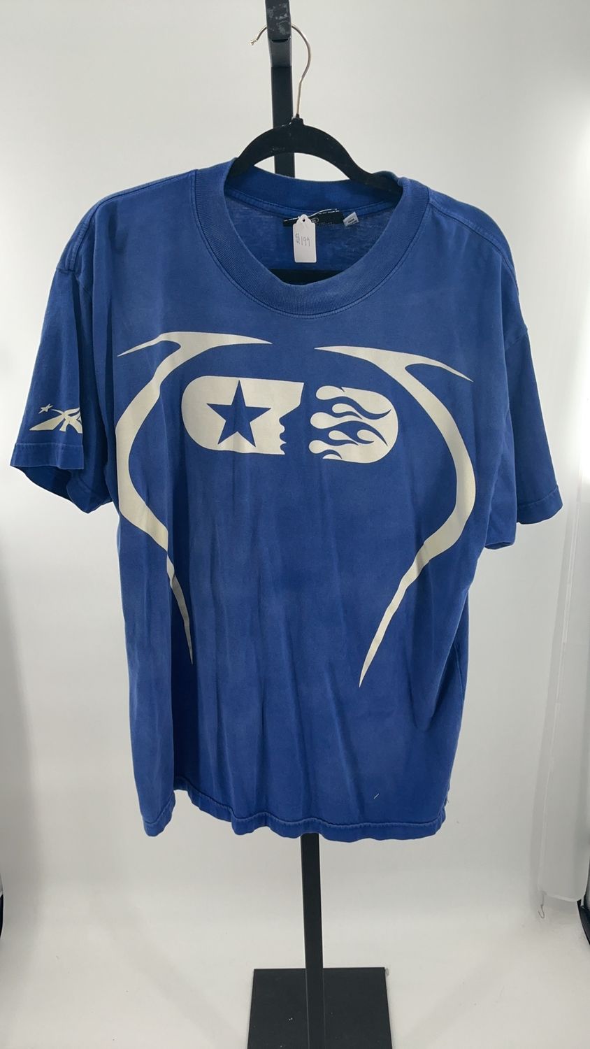 HELLSTAR WARM UP T SHIRT &quot;BLUE&quot;
