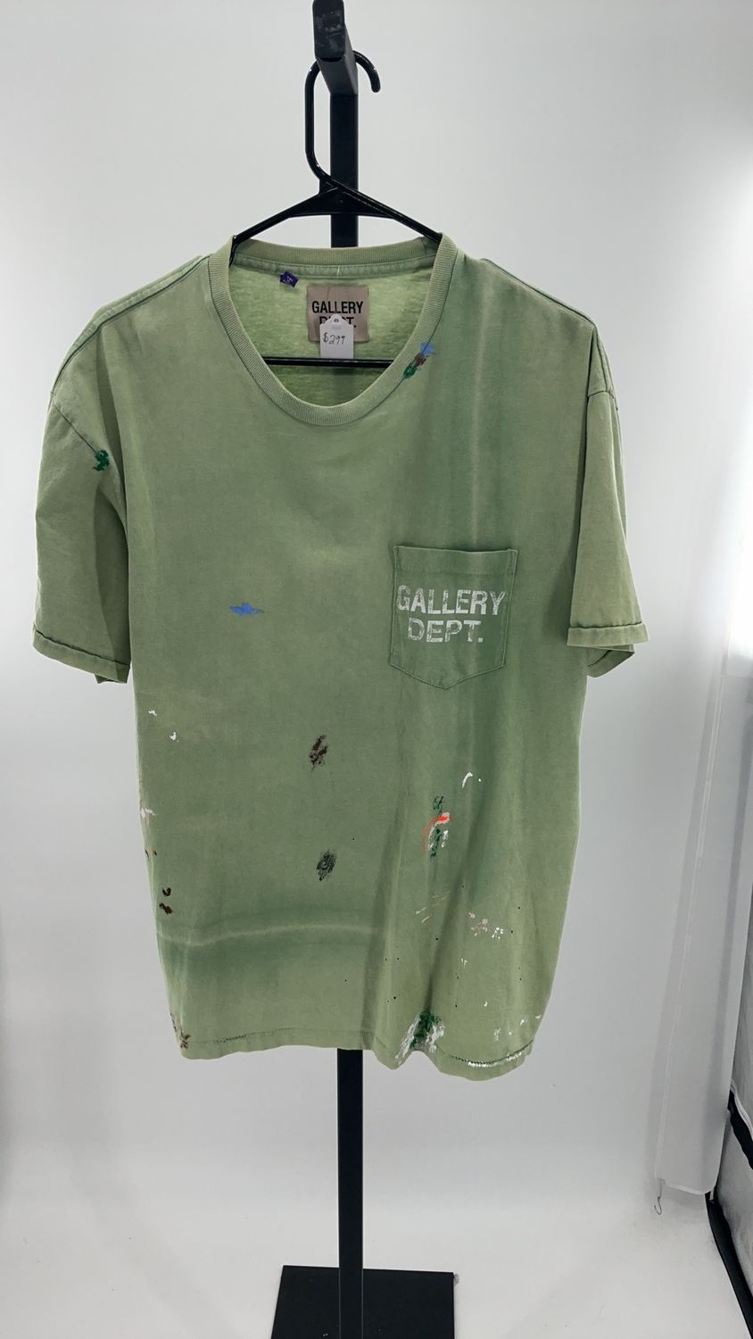 GALLERY DEPT. SPLATTER GREEN SHIRT