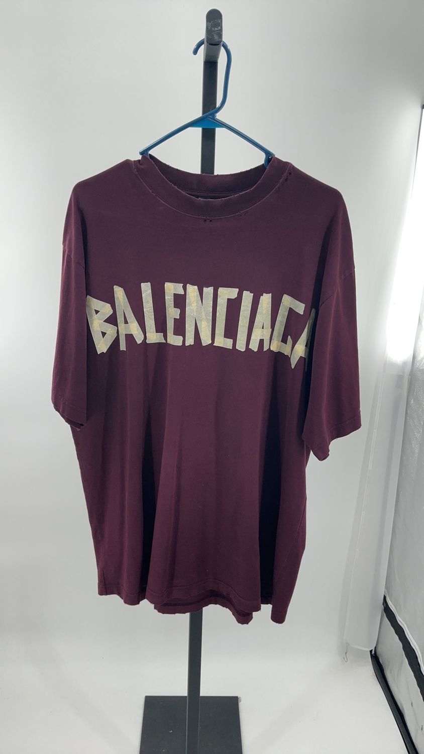 BALENCIAGA WINE RED TAPE SHIRT