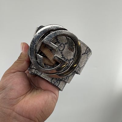 GUCCI BEIGE PRINT BELT