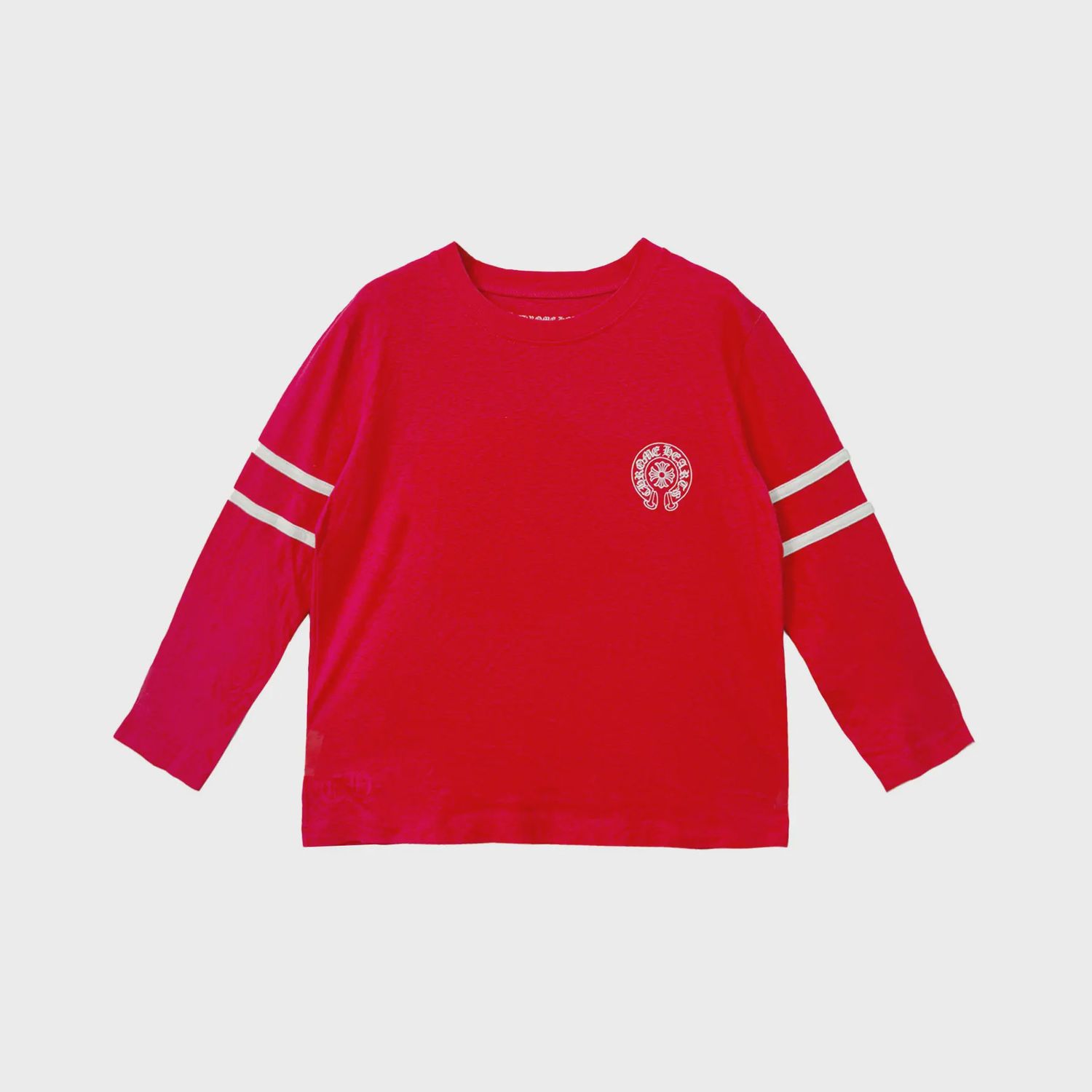CHROME HEART RED 33 HORSESHOE LOGO LONG SLEEVE TEE (FOR WOMEN)