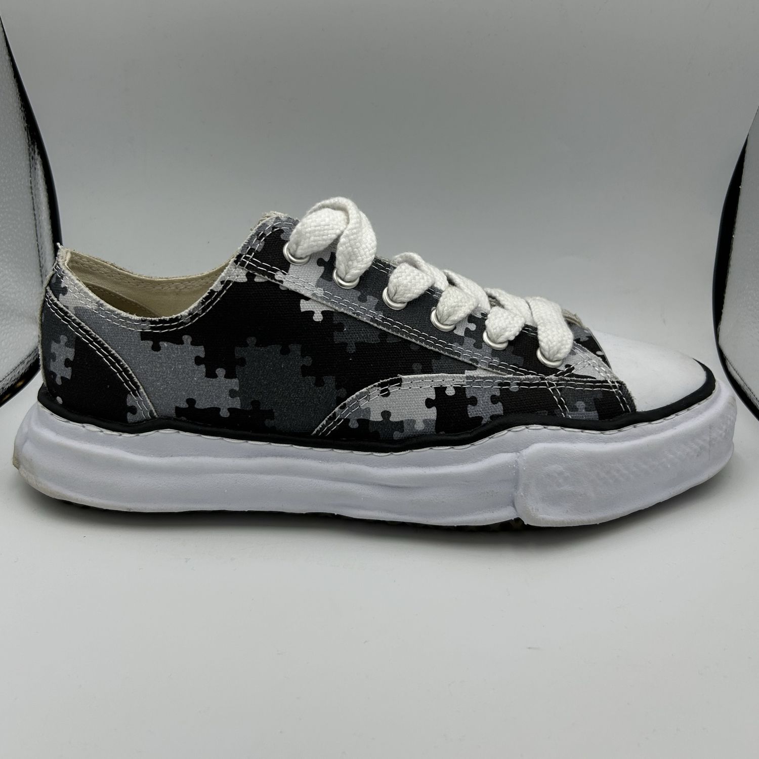 MAISON MIHARA YASUHIRO PETERSON CANVAS LOW“PEACH AND AFTER CAMO GREY” SZ 12-12.5