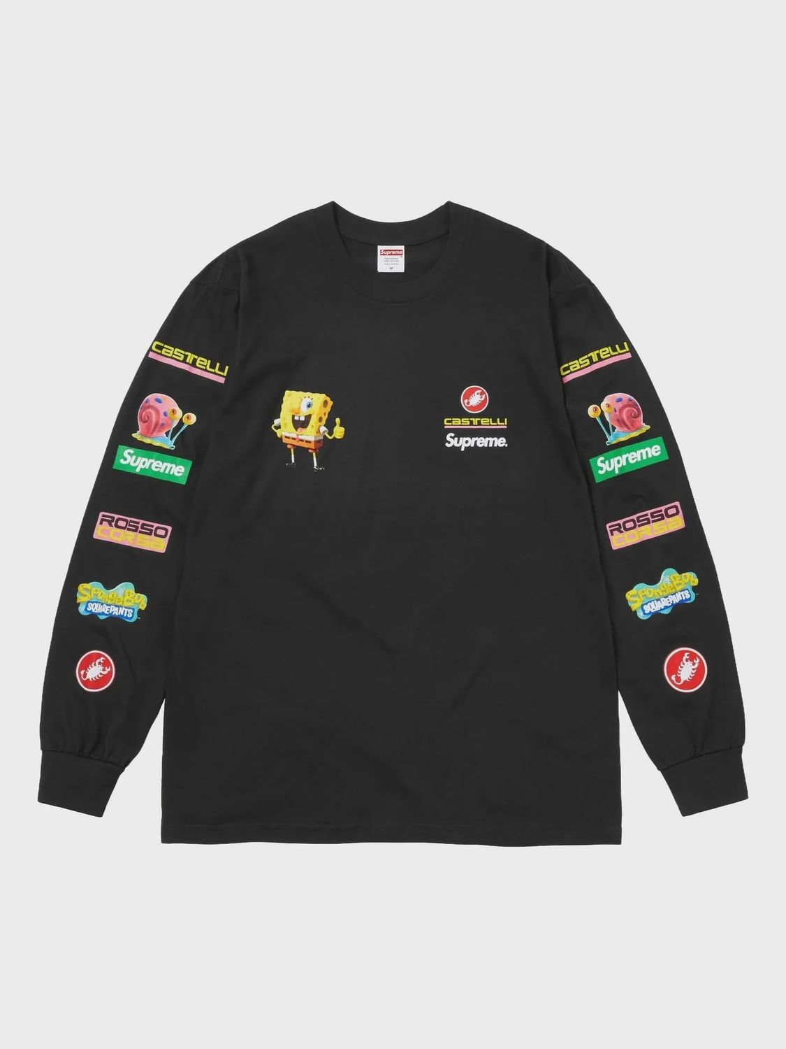 SUPREME SPONGEBOB/CASTELLI RACING L/S TEE BLACK
