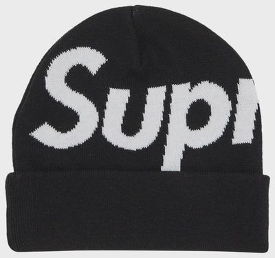 SUPREME BIG LOGO BEANIE &quot;BLACK&quot;
