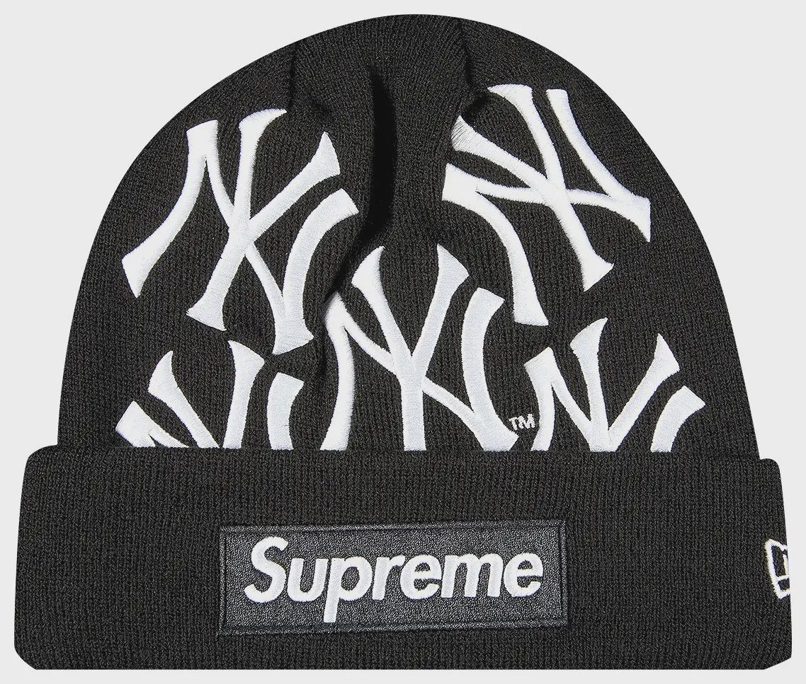 SUPREME X NEW YORK YANKEES X NEW ERA BOX LOGO BEANIE &quot;BLACK&quot;