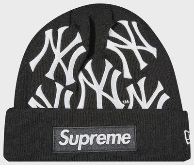 SUPREME X NEW YORK YANKEES X NEW ERA BOX LOGO BEANIE &quot;BLACK&quot;