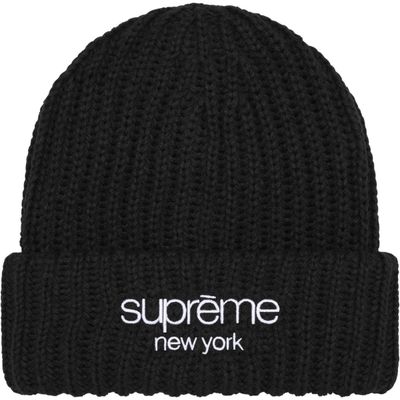 SUPREME CLASSIC LOGO CHUNKY RIBBED BEANIE