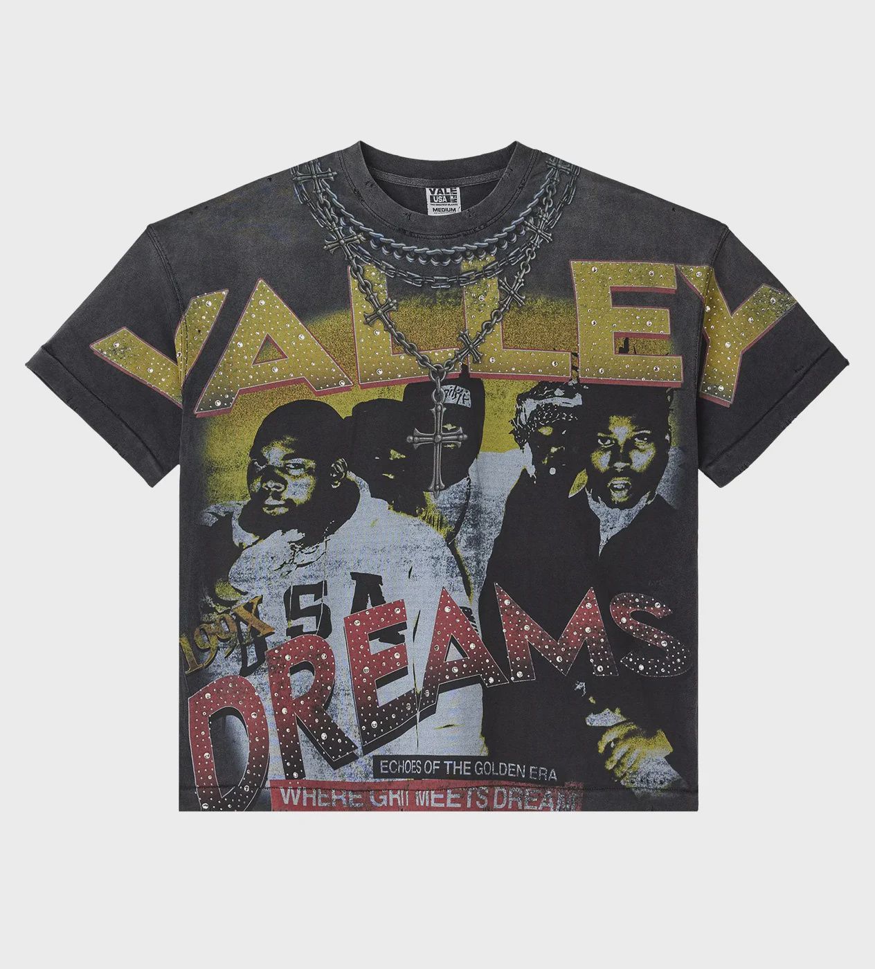 VALE FOREVER GOLDEN CHAMBERS BLING TEE BLACK