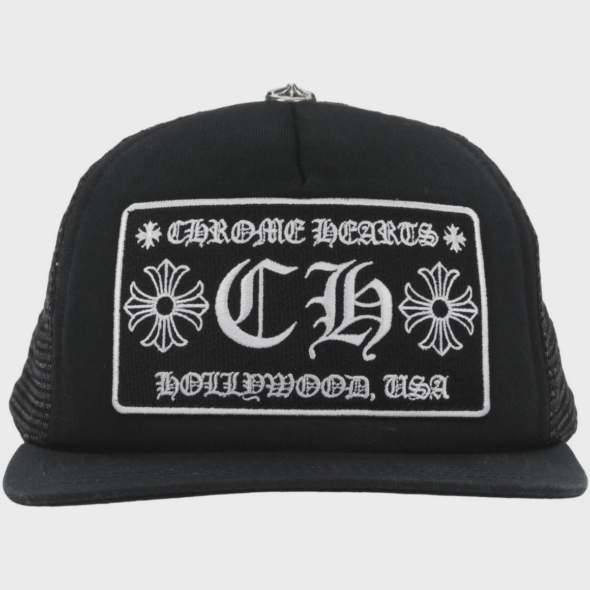 CHROME HEARTS CH HOLLYWOOD TRUCKER HAT BLACK