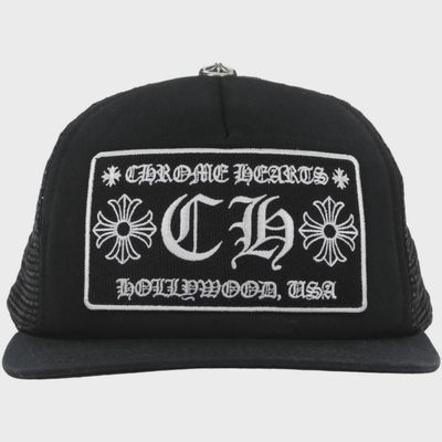 CHROME HEARTS CH HOLLYWOOD TRUCKER HAT BLACK