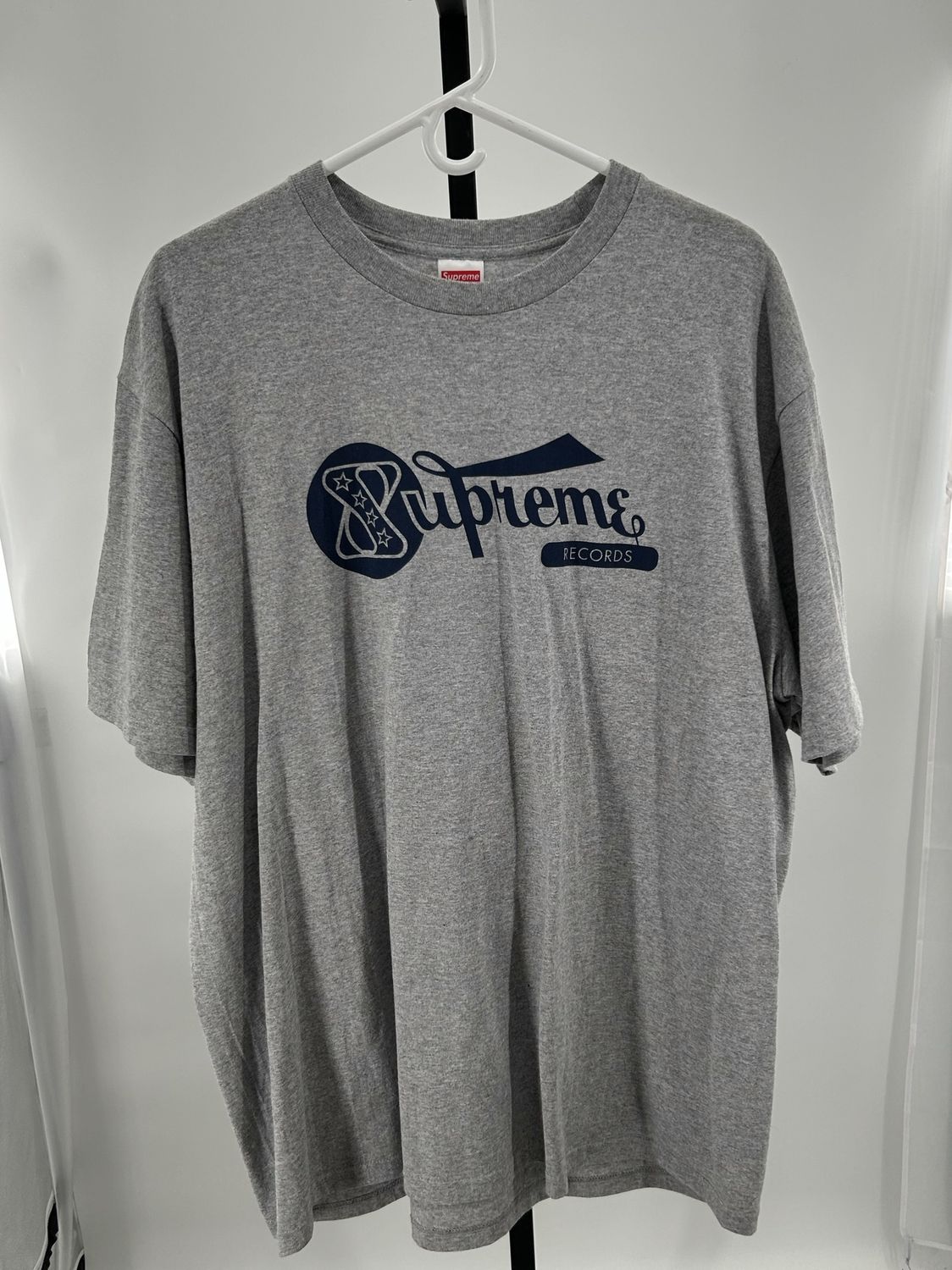 SUPREME  RECORDS TEE “HEATHER GREY”