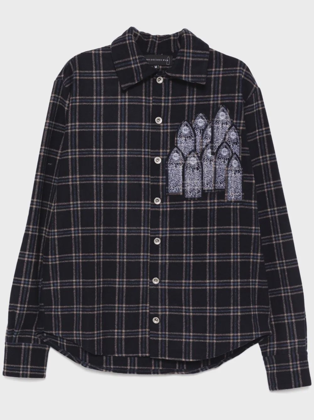 WHO DECIDES WAR LOGO PATCH LONG SLEEVE SHIRT &quot;NAVY&quot;
