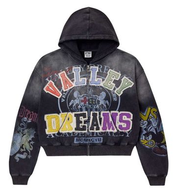 VALE FOREVER BLASTED ZIP UP HOODIE BLACK