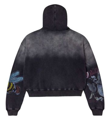 VALE FOREVER BLASTED ZIP UP HOODIE BLACK