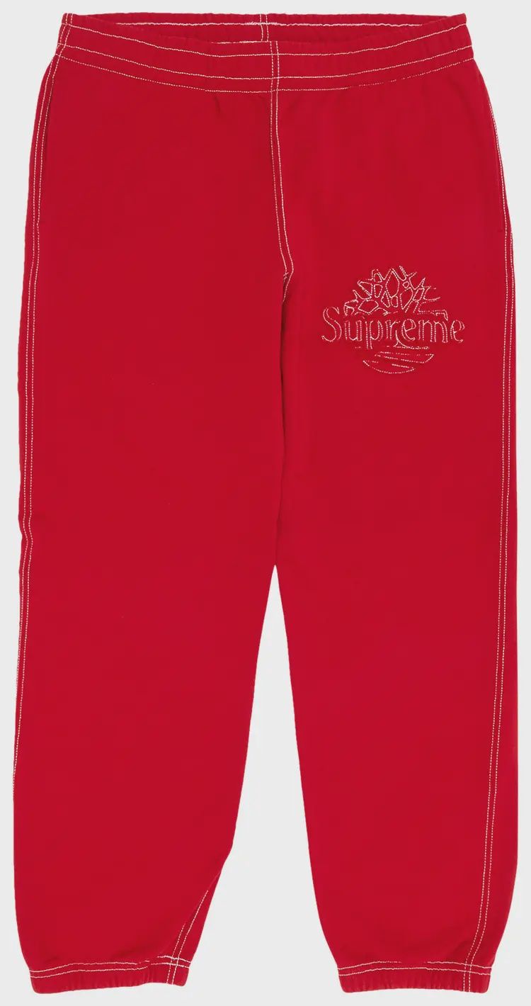 SUPREME X TIMBERLAND SWEATPANTS"RED"