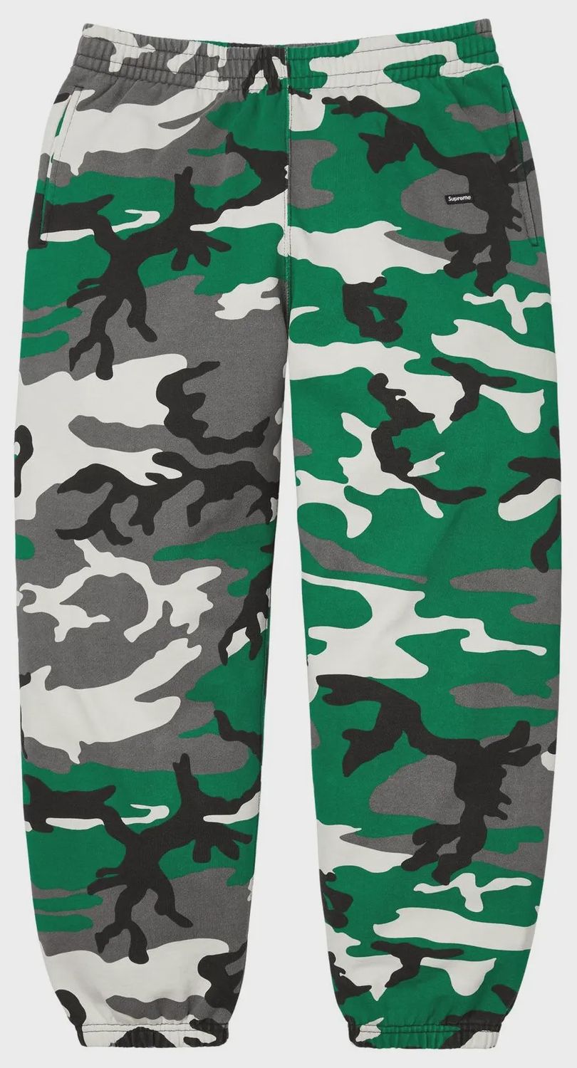 SUPREME SMALL BOX SWEATPANTS "GREEN CAMO"