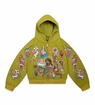 RIGHTEOUS RISEN KING ZIP UP "GREEN"