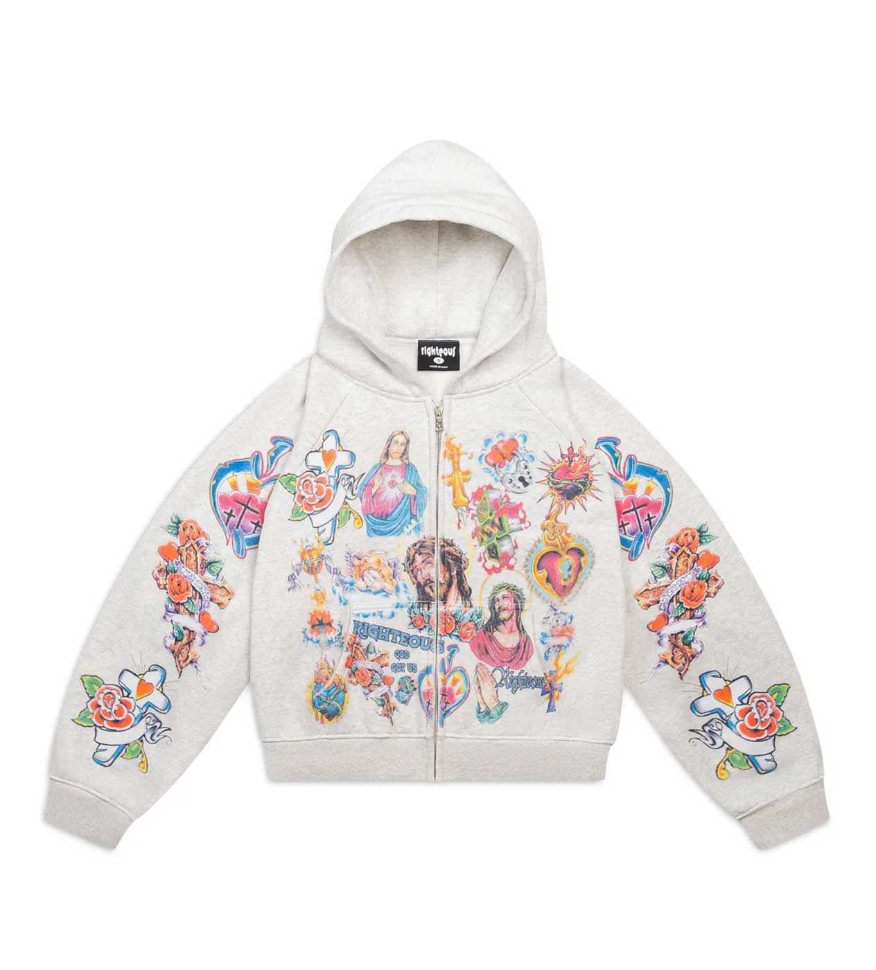 RIGHTEOUS RISEN KING ZIP UP "GREY"