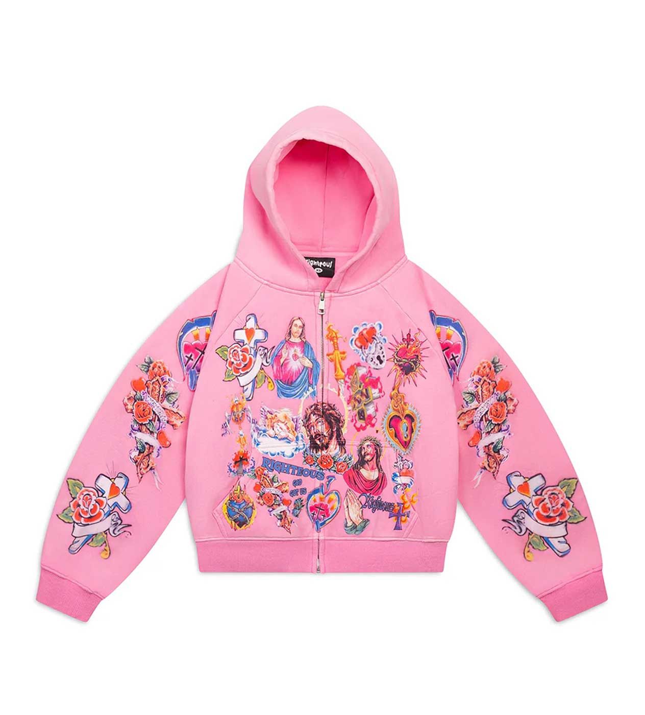 RIGHTEOUS RISEN KING ZIP UP "PINK"