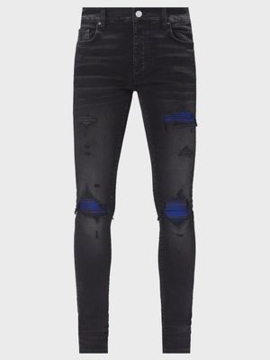 AMIRI PLAID MX1 JEANS AGED BLACK/BLUE
