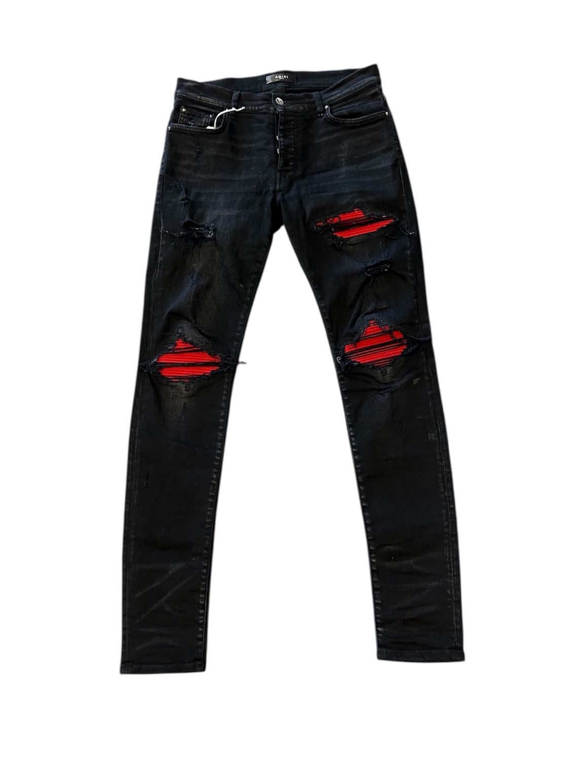 AMIRI MX1 SUEDE RED/BLACK JEANS