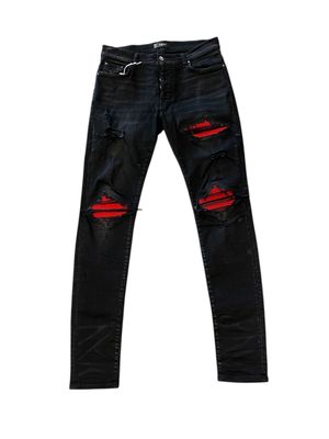 AMIRI MX1 SUEDE RED/BLACK JEANS