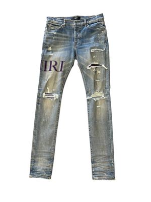 AMIRI SERIF LOGO CLAY INDIGO JEANS USED SZ 32