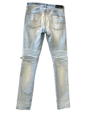 AMIRI JEANS MX2 PLAID "CLAY INDIGO/ORANGE"