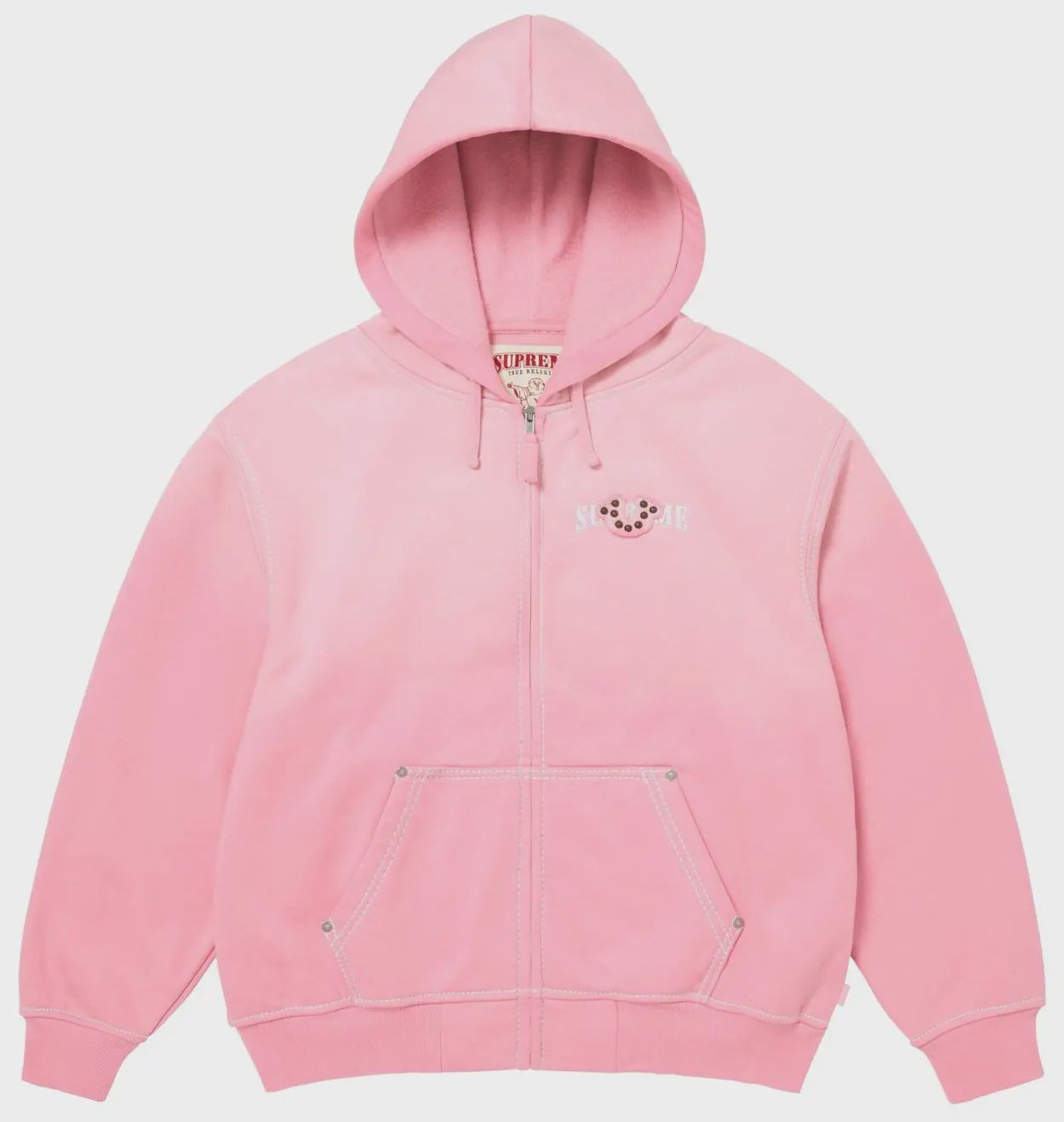 SUPREME X TRUE RELIGION ZIP UP "PINK"