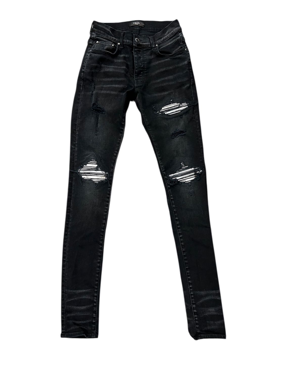 AMIRI JEANS MX1 BLACK MILK WHITE BROWN PATCH