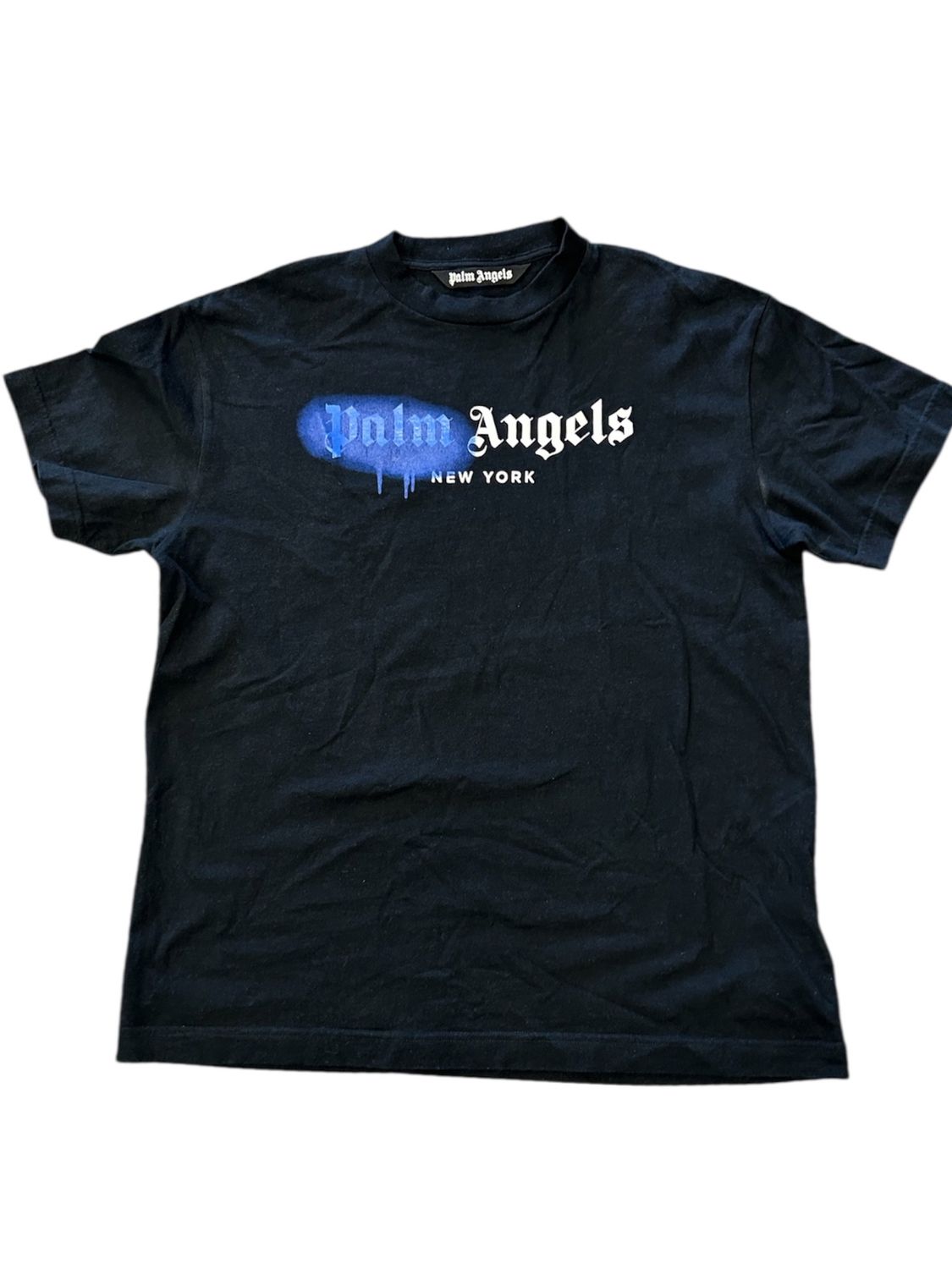 PALM ANGELS NEW YORK SPRAYED BLACK TEE