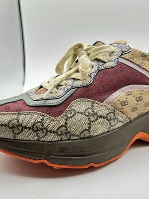 GUCCI RYHTON BROWN/RED SZ 6
