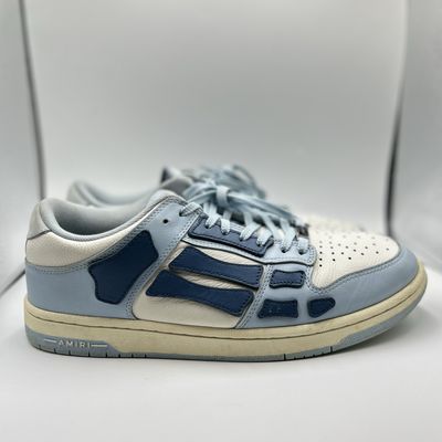 AMIRI LOW TOP SKEL PANELLED LEATHER SNEAKERS "BLUE" SZ 11