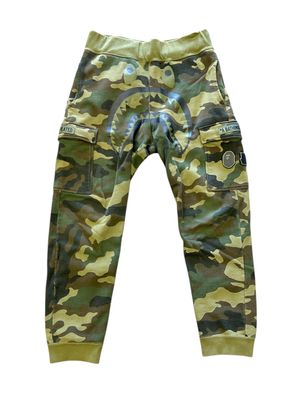 BAPE X UNDEFEATED WOODLAND CAMO SHARK SLIM CARGO PANTS