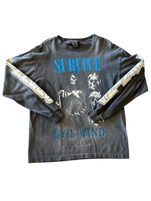 SAINT MICHAEL SURVIVE PRINT LONG SLEEVE T-SHIRT