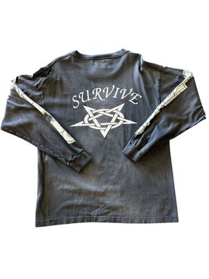 SAINT MICHAEL SURVIVE PRINT LONG SLEEVE T-SHIRT