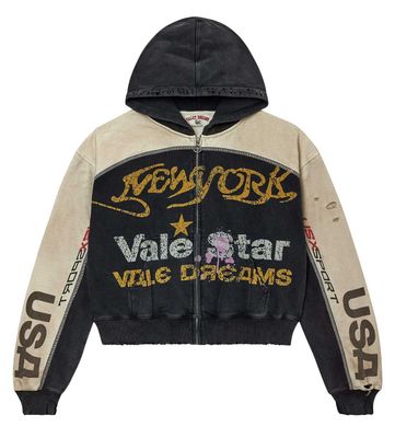 VALE FOREVER STAR ZIP UP HOODIE BLACK