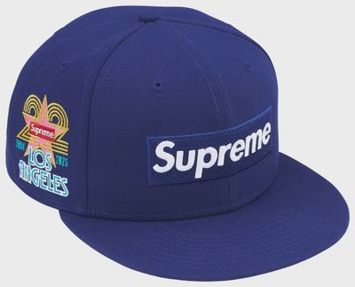 SUPREME SHOP BOX LOGO X NEW ERA "LIGHT NAVY LOS ANGELES"