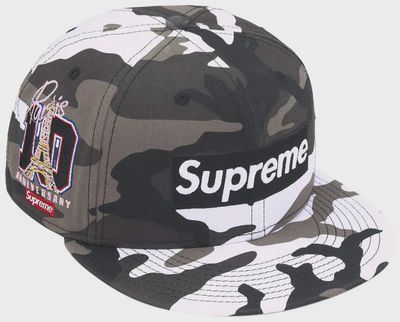 SUPREME SHOP BOX LOGO X NEW ERA "SNOW CAMO PARIS"