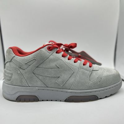 OFF WHITE OUR OF OFFICE GREY/RED SUEDE SZ 45