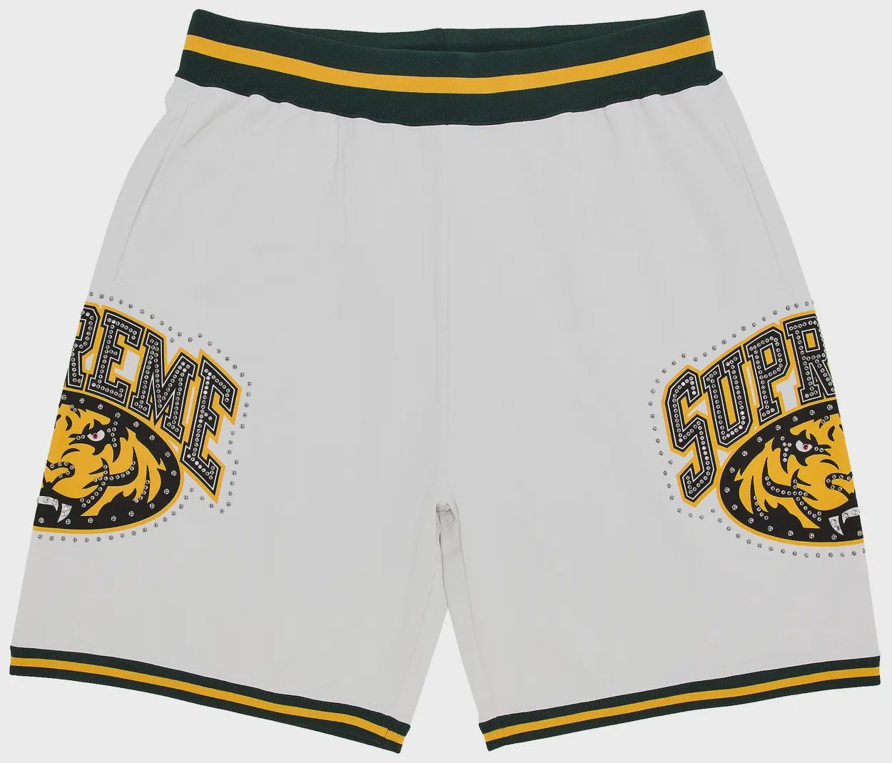 SUPREME STUDDED BASKETBALL SHORTS "WHITE"
