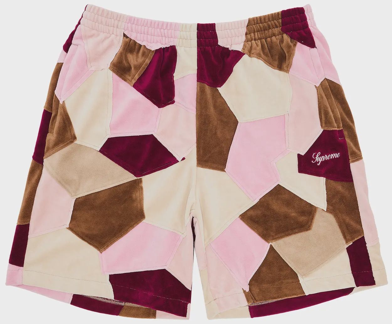 SUPREME PATCHWORK VELOUR SHORT TAN"