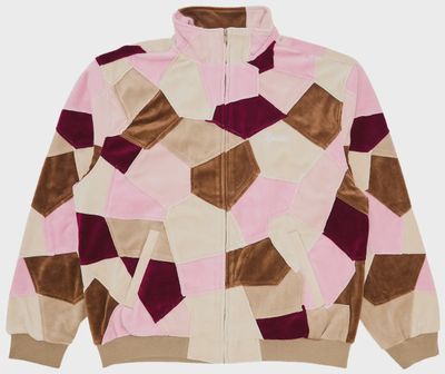 SUPREME PATCHWORK VELOUR TRACK JACKET "TAN"