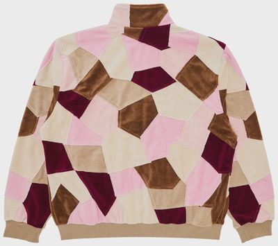 SUPREME PATCHWORK VELOUR TRACK JACKET "TAN"