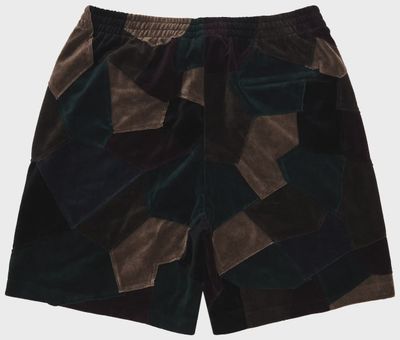 SUPREME PATCHWORK VELOUR SHORT "DARK NAVY"