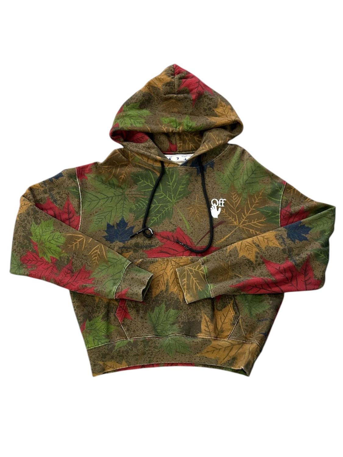 OFF WHITE LEAF PRINTED HOODIE