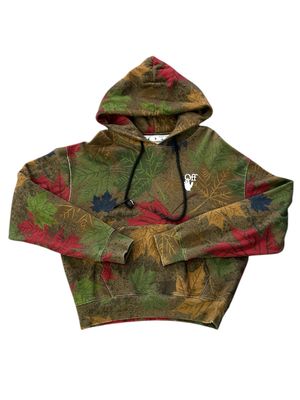 OFF WHITE LEAF PRINTED HOODIE