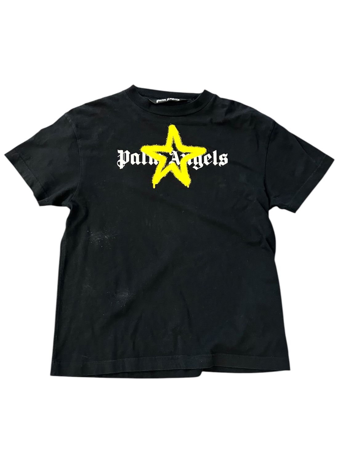 PALM ANGELS STAR SPRAYED TEE “BLACK/YELLOW”