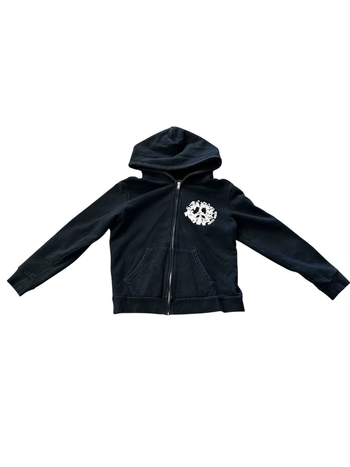 DENIM TEARS UNIVERSITY ZIP OODIE "BLACK/WHITE" (PREOWNED)