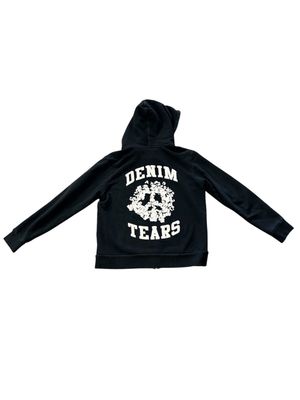 DENIM TEARS UNIVERSITY ZIP OODIE "BLACK/WHITE" (PREOWNED)